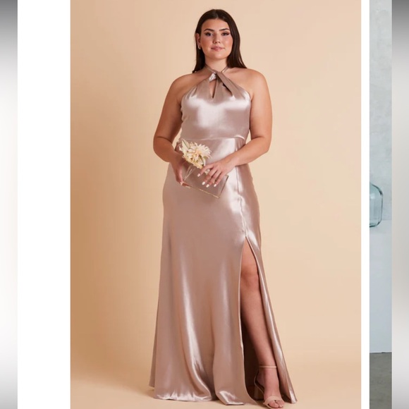 ✨Birdy Grey - Monica Dress - Taupe - Shiny Satin - Picture 1 of 13
